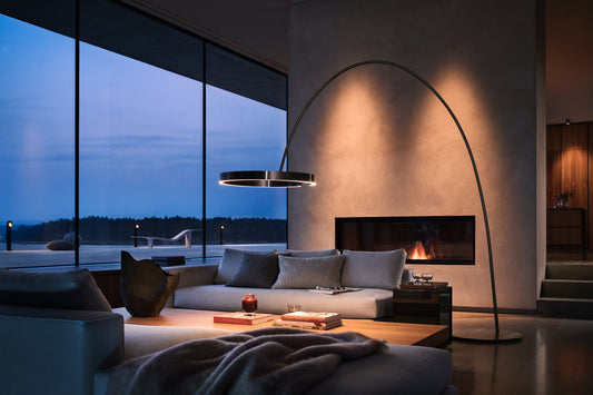 Occhio Mito largo floor luminaire in a contemporary living room